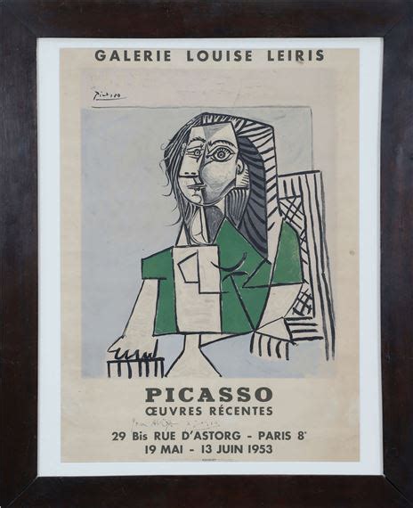 Pablo Picasso Affiche Dexposition à La Galerie Louise Leiris Mutualart