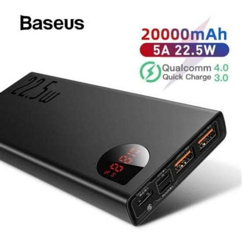 Baseus Adaman 20000mAh Power Bank Quick Charge 4.0 + Supercharge ...