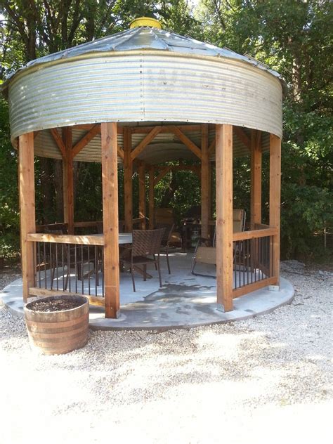 Rebar grain bin gazebo. We finished ours last week. Looks pretty cool ...