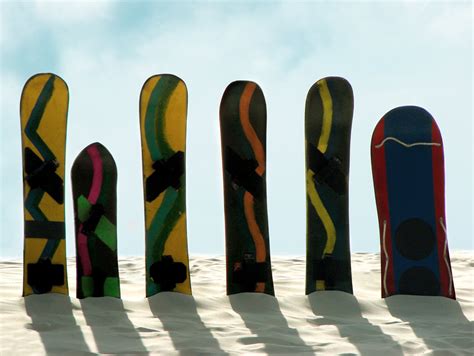 Colorful Snowboards in Sandy Dunes Free Stock Photo | FreeImages