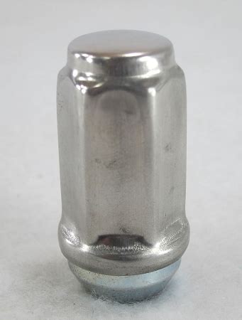 In Stainless Steel Capped Acorn Trailer Wheel Lug Nut With Right