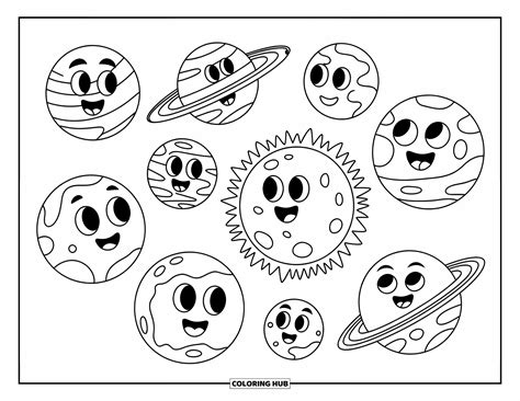 155+ Desenhos de planetas para colorir para crianças e adultos (Grátis)