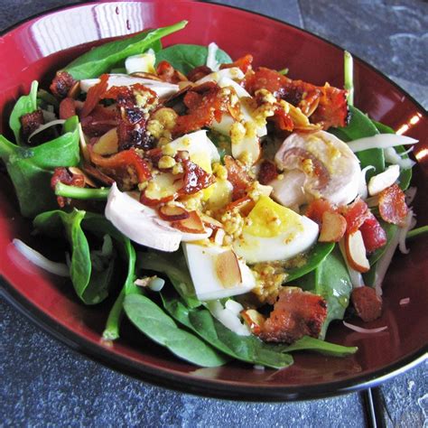 Spinach Salad with Warm Bacon-Mustard Dressing - Crockpot Girl