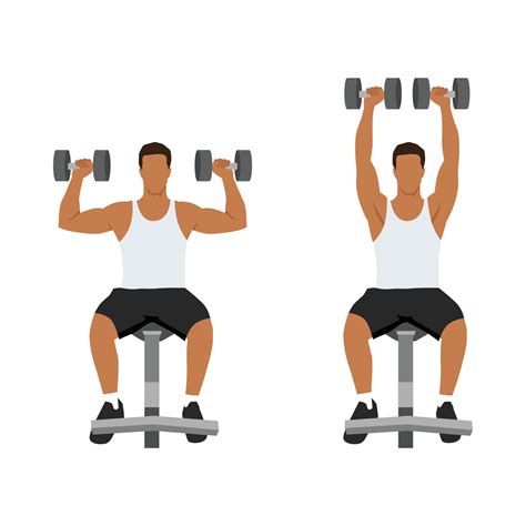 Man doing Seated Dumbbell overhead shoulder press . Top body workout ...