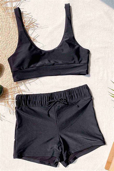 Angelsin Tankini Bikini St Siyah