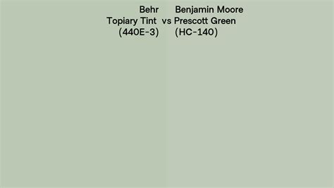 Behr Topiary Tint E Vs Benjamin Moore Prescott Green Hc