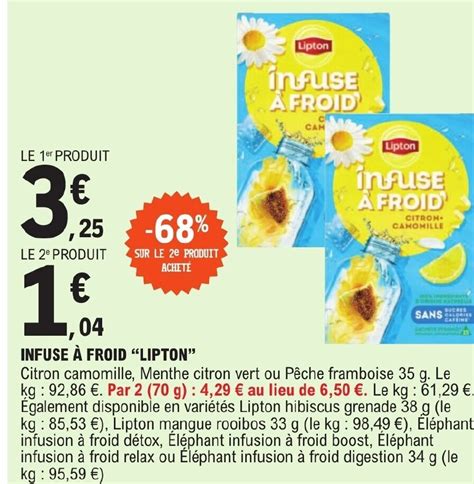 Promo Infuse Froid Lipton Chez E Leclerc