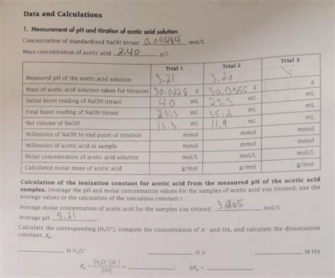 Solved I Need Help Filling In The Table And Calculation Of Chegg