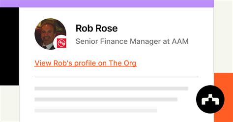 Rob Rose Senior Finance Manager At Aam The Org