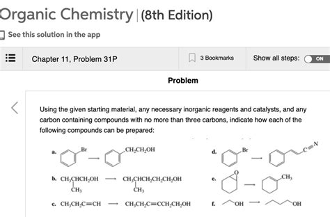 Solved Organic Chemistry Th Edition See This Solution In The App E