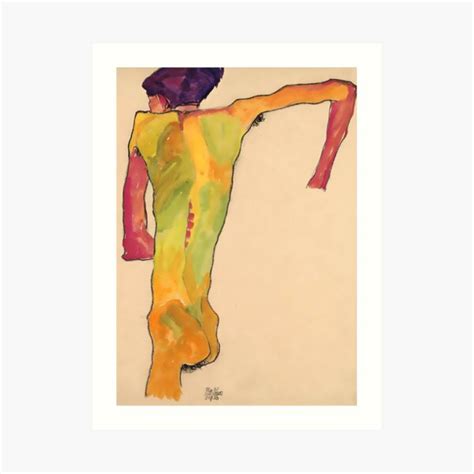Egon Schiele Male Nude Propping Himself Up Art Print For Sale By