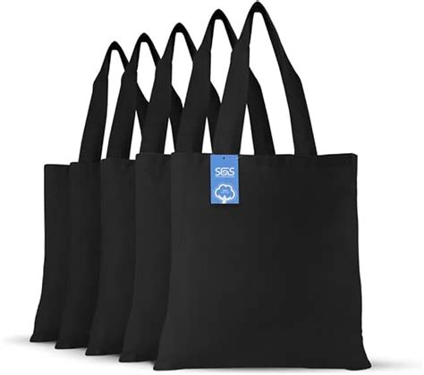 Amazon.com: black cotton tote bags