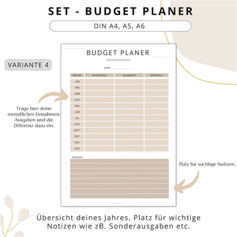 Budget Planner German For Beginners Fixed Costs For Binders Financial