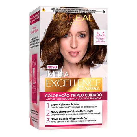 Tinta Loreal Castanho Médio - Coloração Imédia Excellence LOréal Paris Tons Castanhos - Tinta de ...