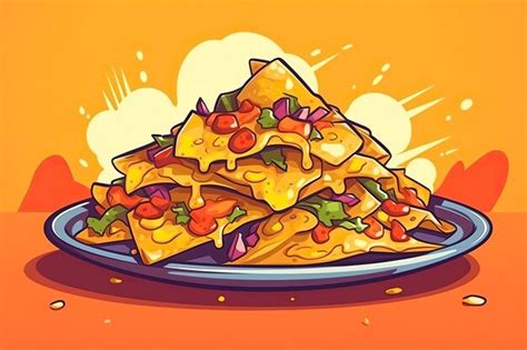 Premium Ai Image Nachos Illustration