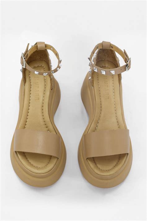 Nilufarr Disco Nude Hakiki Deri Troklu Topuklu Kad N Sandalet