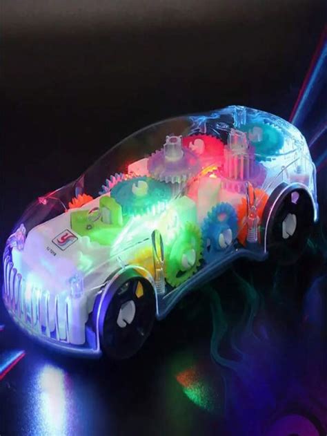 1pc Colorful Light & Music & Gear Concept Electric Toy Car With ...