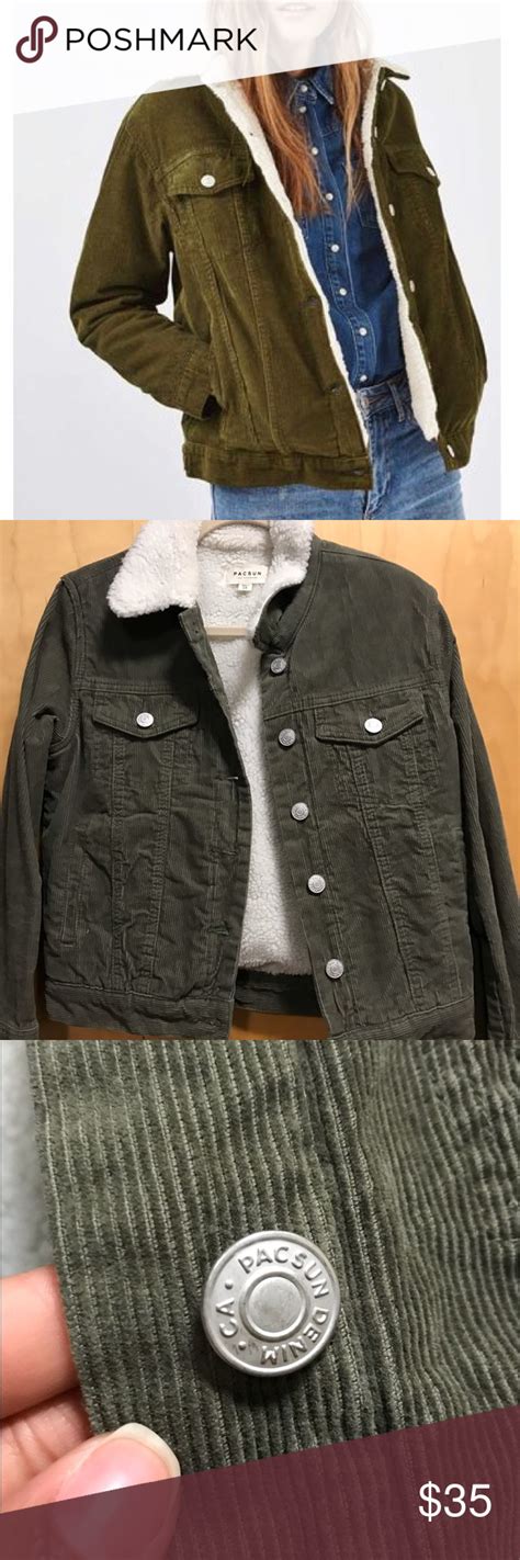 Pacsun Green Corduroy Fleece Lined Jacket Line Jackets Jackets Clothes Design