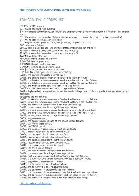 Komatsu Service Manual Online Download 2