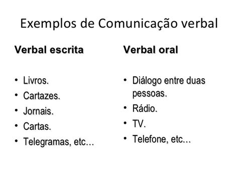 Exemplo De Comunicação Verbal - Comunicação verbal