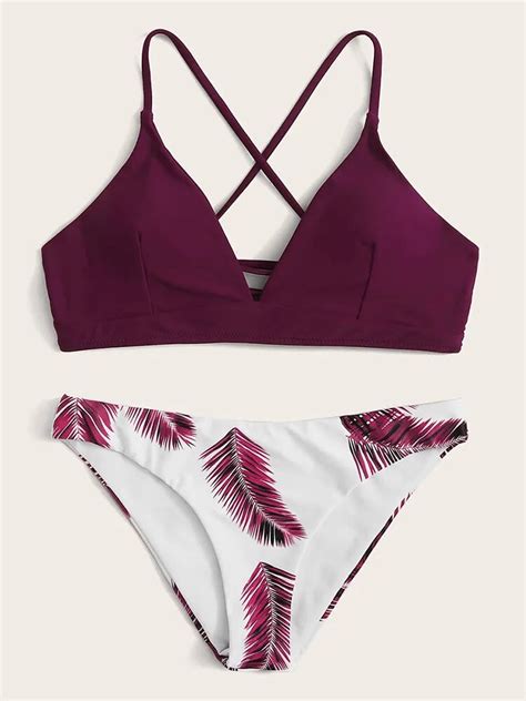 Conjunto De Bikini De Bandeau Para Mujer Ba Ador Sexy Con Estampado