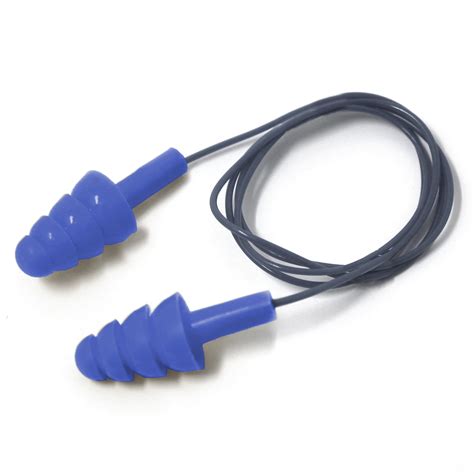 Metal Detectable 4-Layer Ear Plugs Corded (Blue) | 123SafetyGear