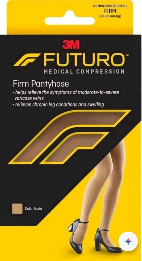 Futuro Firm Pantyhose Medical Compression Leg Swelling Relief Nude