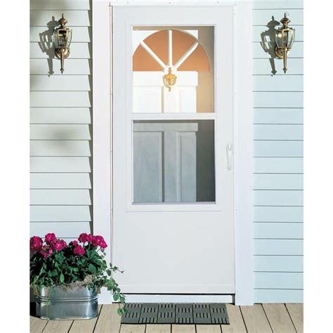 Larson 30" x 74" Mid-View Wood-Core Storm Door - White | Mobile Home