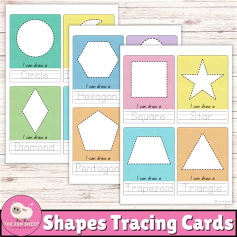 shapes tracing cards shapes printable flashcards learning geometric