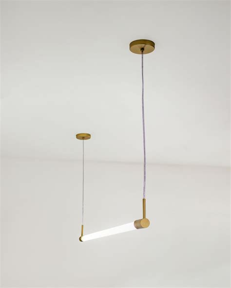 Lustre Pendente Slim Tubular T Cm Dourado Fosco Iluminamundo