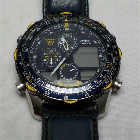 Blue Angels Citizen Wr 100 Navihawk Wrist Watch World Time Chronograph Watchcharts