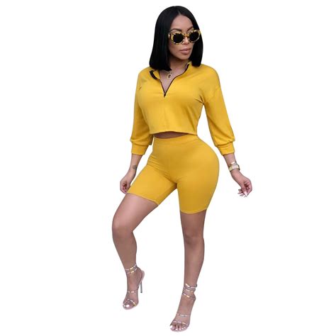 Women Two Piece Set Summer Tracksuit Crop Top And Shorts Set Casual Sweat Suits Women Sportwear