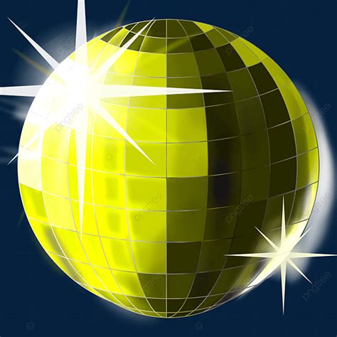 Желтый блестящий дискотечный шар клипарт PNG , Дискотечный шар Clipart ...