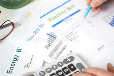Electric Bill Statement And Home Energy Consumption Stock Image Image