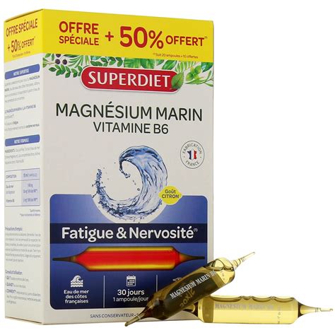 Magnésium Marin Vitamine B6 Fatigue Système Nerveux