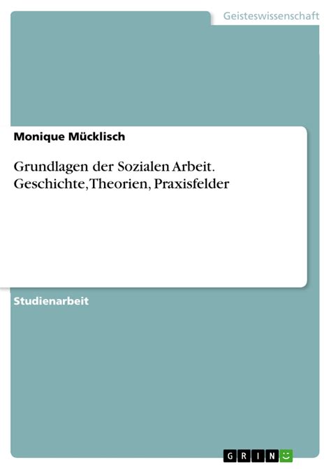 Grundlagen Der Sozialen Arbeit Geschichte Theorien Praxisfelder