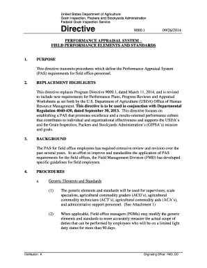 Fillable Online Gipsa Usda PERFORMANCE APPRAISAL SYSTEM FIELD