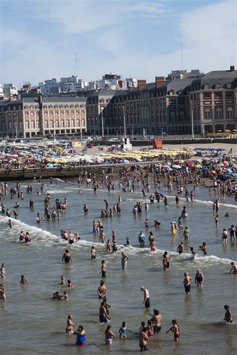 Argentina City Of Mar Del Plata With Buildings And Luxury Hotels And