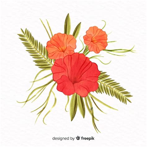 Free Vector Watercolor Style Coral Flower