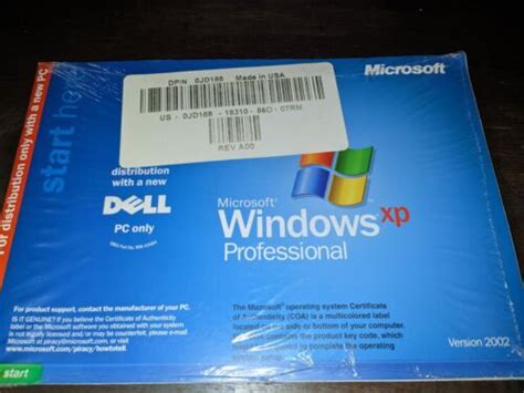 Dell Windows XP Pro Re Install CD SP2 Sealed 0JD188 Media Only No Key