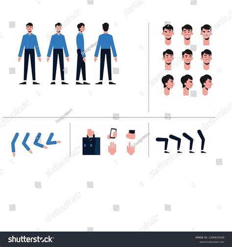 cartoon boy character template pack stock vector royalty