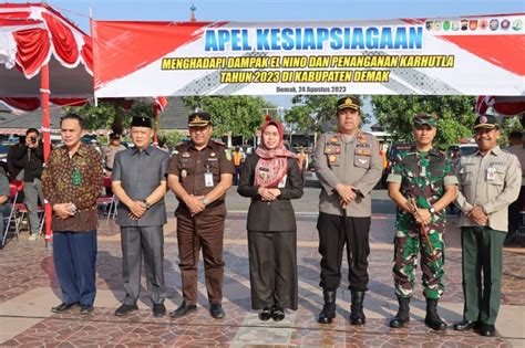 Hadapi El Nino Dan Karhutla Pemkab Demak Gelar Apel Kesiapsiagaan