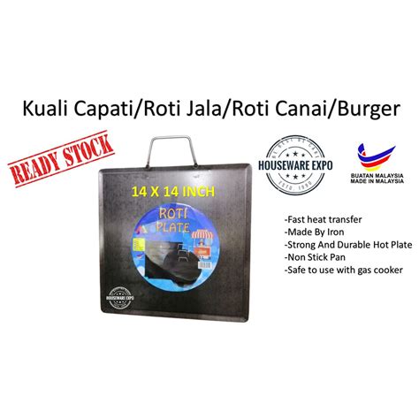 Wecareyou Kuali Segi Empat Burger Hot Plate Kuali Roti Jala