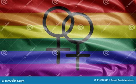 Bandera Del Orgullo Gay Ondeando En El Viento Primer Plano De La Comunidad Lgbt Banner Blowing