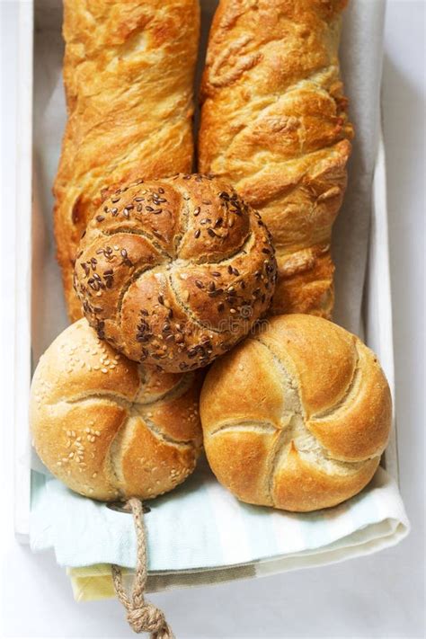 Kaiser Wheat And Rye Flour Buns With Seeds Mini Baguettes With Ham And