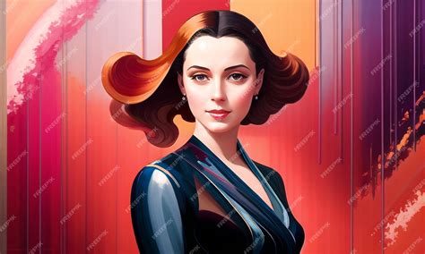 Баннер женского дня смелая женщина в творческом фоне с копией ...