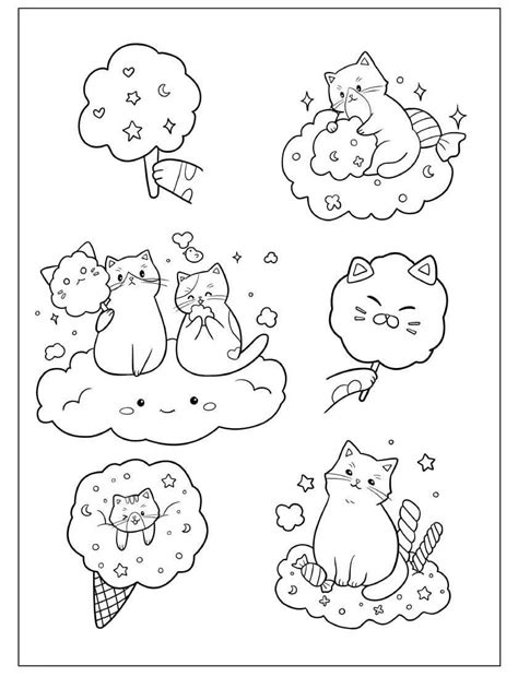 Sweet Tiny Cats Coloring Page Download Print Or Color Online For Free