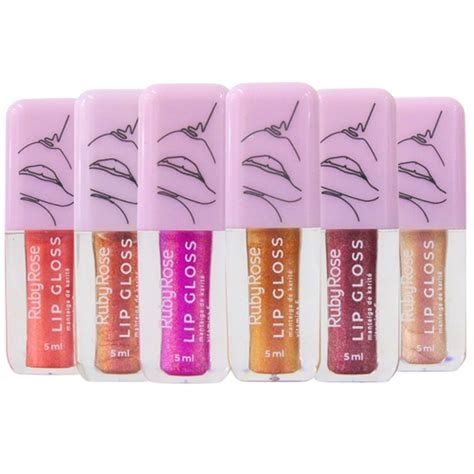 KIT LIP GLOSS RUBY ROSE 5ML C 6