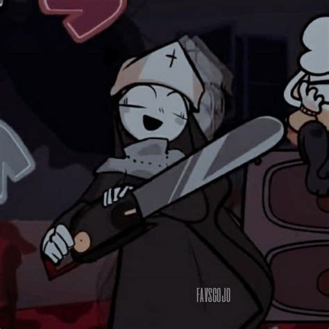 A Cartoon Character Holding A Knife In Front Of Another Character With