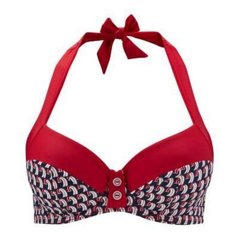 Non Padded Halterneck Bikini With Wires Navy Multi